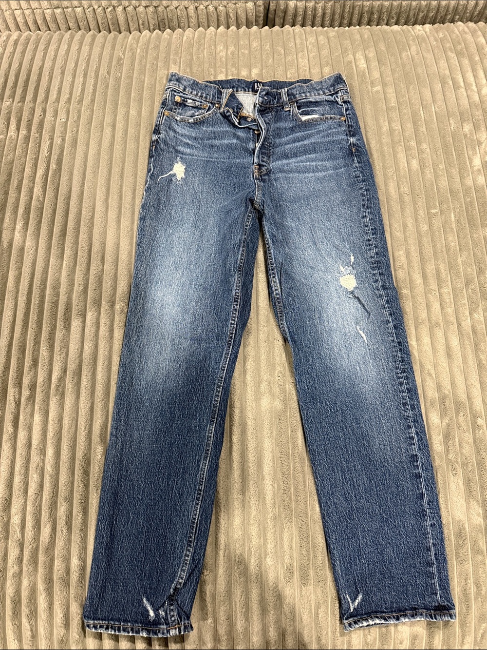 GAP Cheeky Straight Distressed Blue Women's Jeans